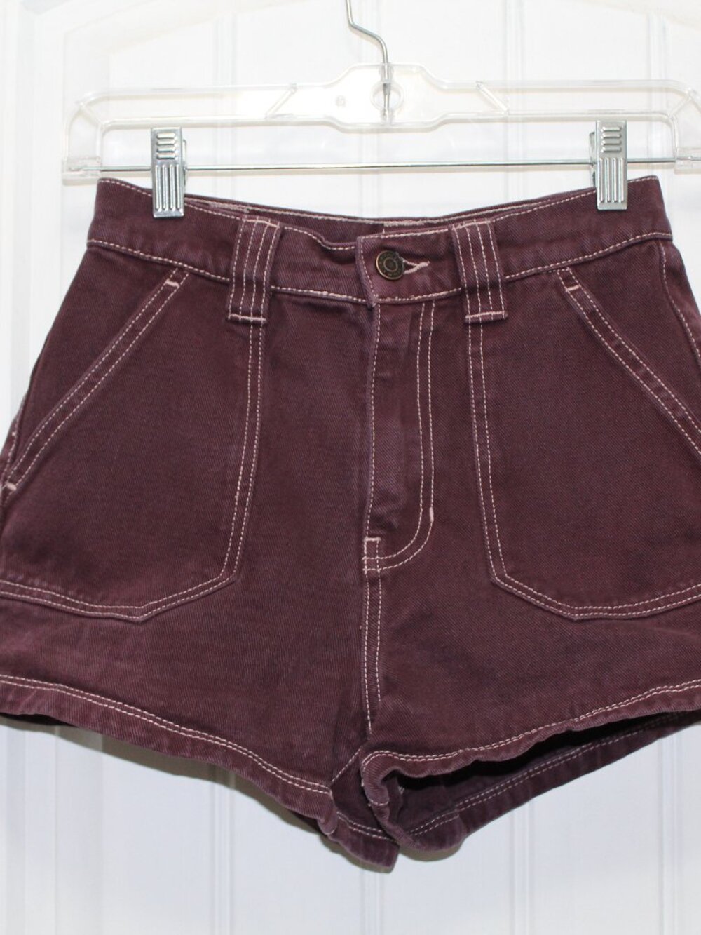 PacSun High Waist Shorts in Burgundy